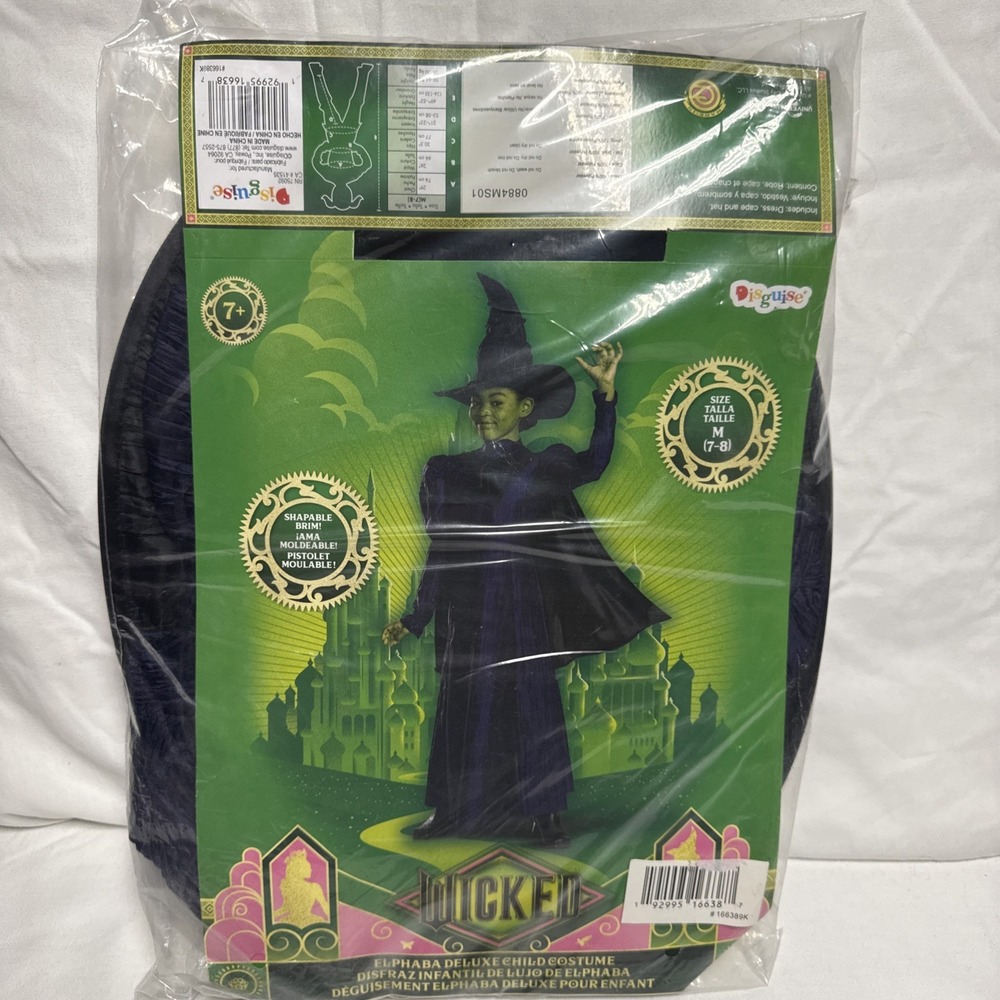 WICKED ELPHABA DELUXE WITCH COSTUME GIRLS MED 7/8